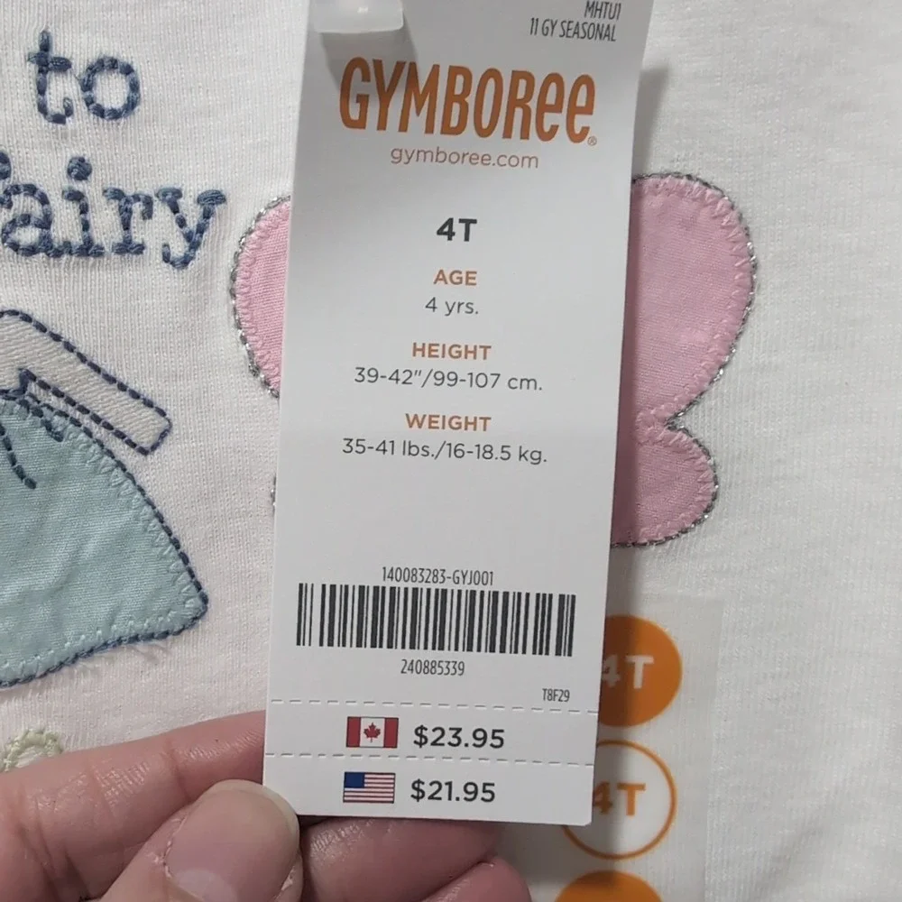 NWT Gymboree How To Be A Fairy  Long Sleeve Cottons Girls Top Sz 4T Embroidered